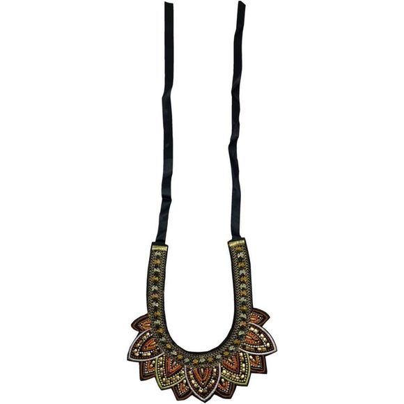 NWT Brown Sunrise Queen Huichol Statement Necklaces - Picture 6 of 6